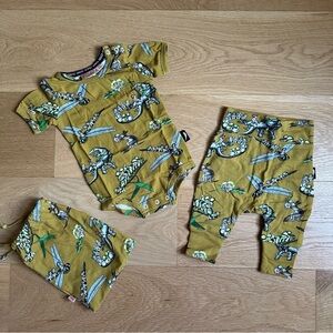 Mini Rodini Baby Set - Yellow and Green